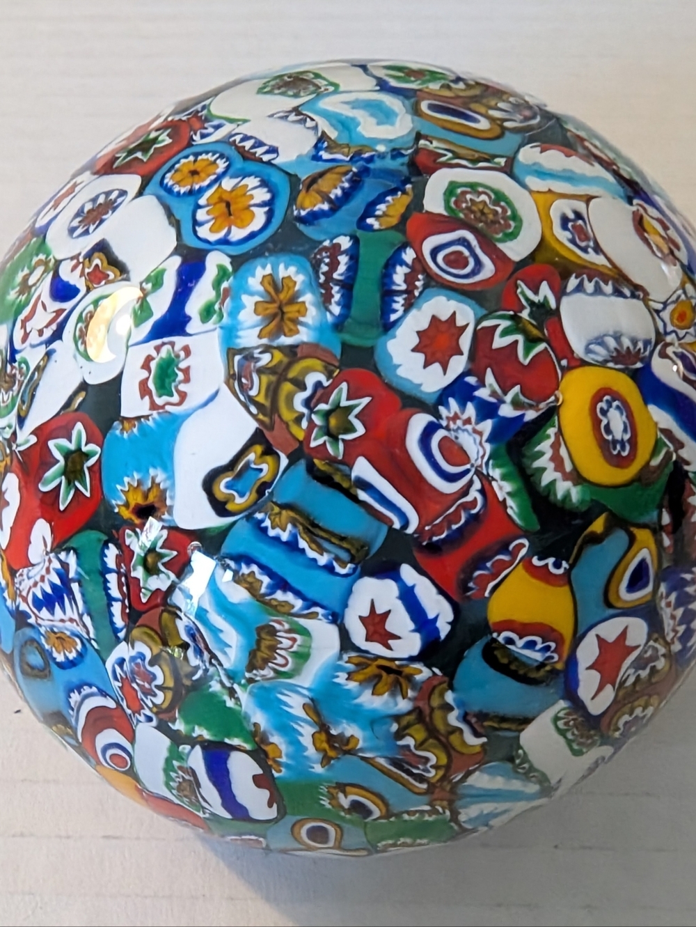 Murano Millefiori Multicolored Glass Paperweight Vintage Estate Piece EUC 3 Inch
